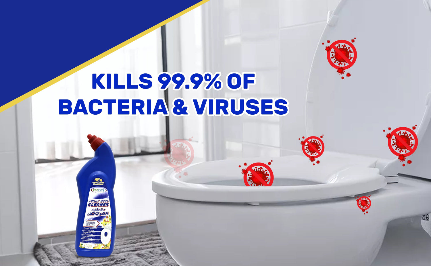 Keep Your Toilet Sparkling Clean with Ecolyte+ Toilet Bowl Cleaner: Long-Lasting Fragrance & Powerful Clean - ECOLYTE+