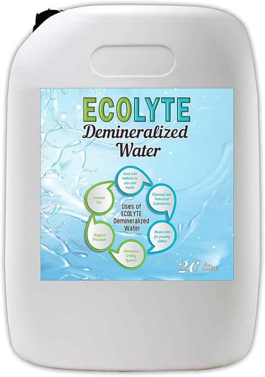 Ecolyte Ultra Pure De-Mineralized Water for Chemicals, Cosmetics, Medical Equipment, Inverters, and Batteries
