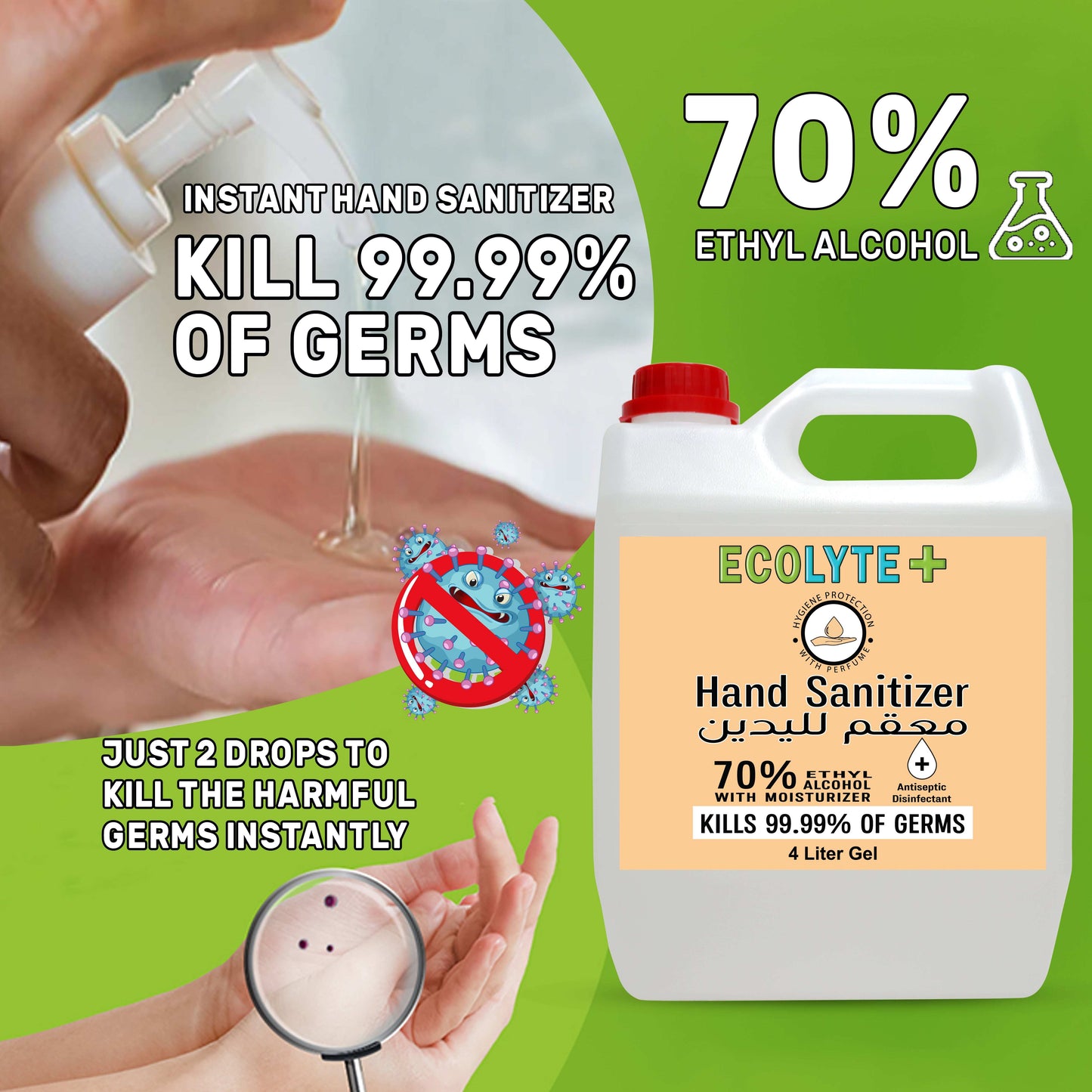 Hand Sanitizer Gel - 70% Alcohol