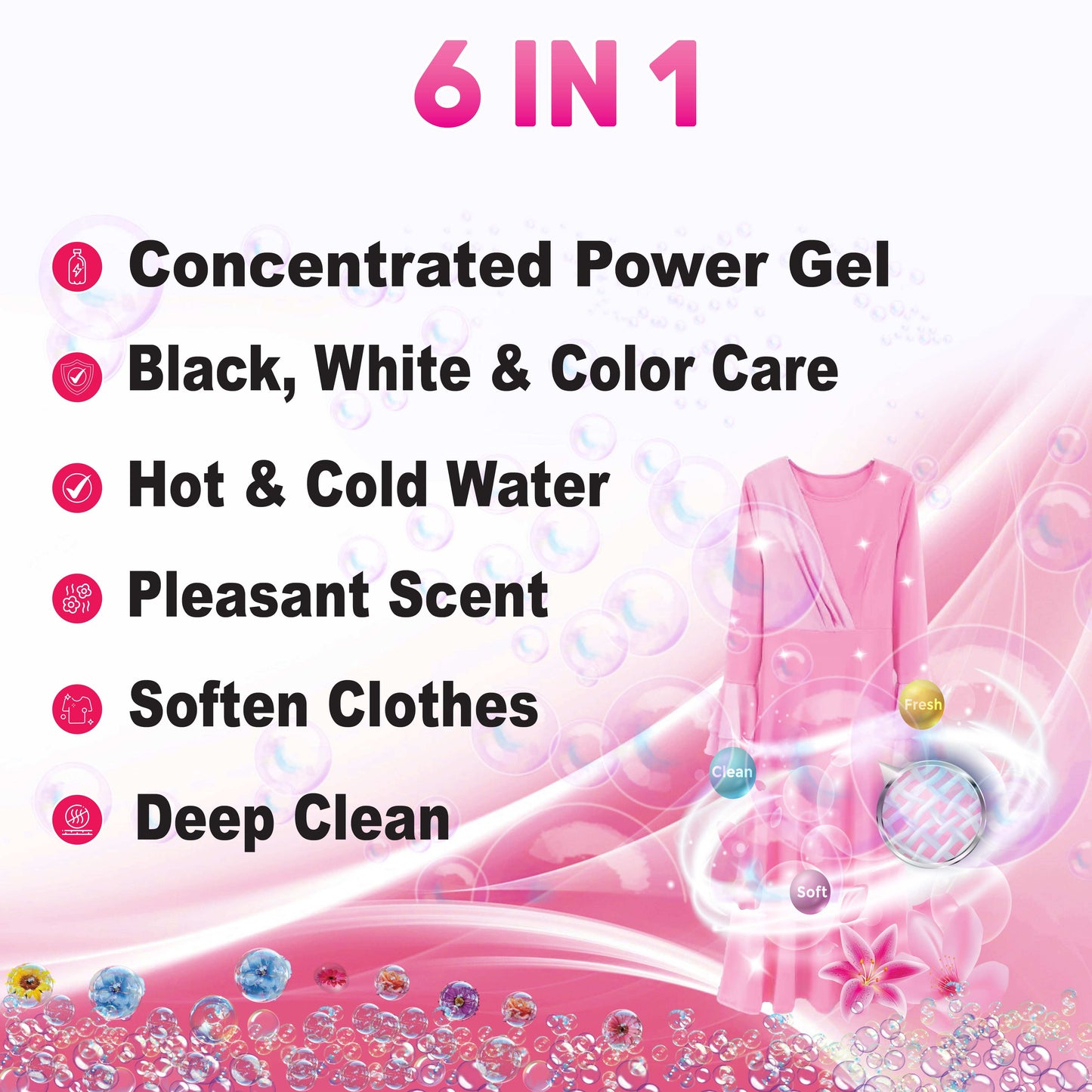Liquid Laundry Detergent - (Ocean Breeze, Spring Blossom, Morning Oud & Royal Roses) - 2 liter+2 liter+2 liter+2 liter, (Pack of 4)