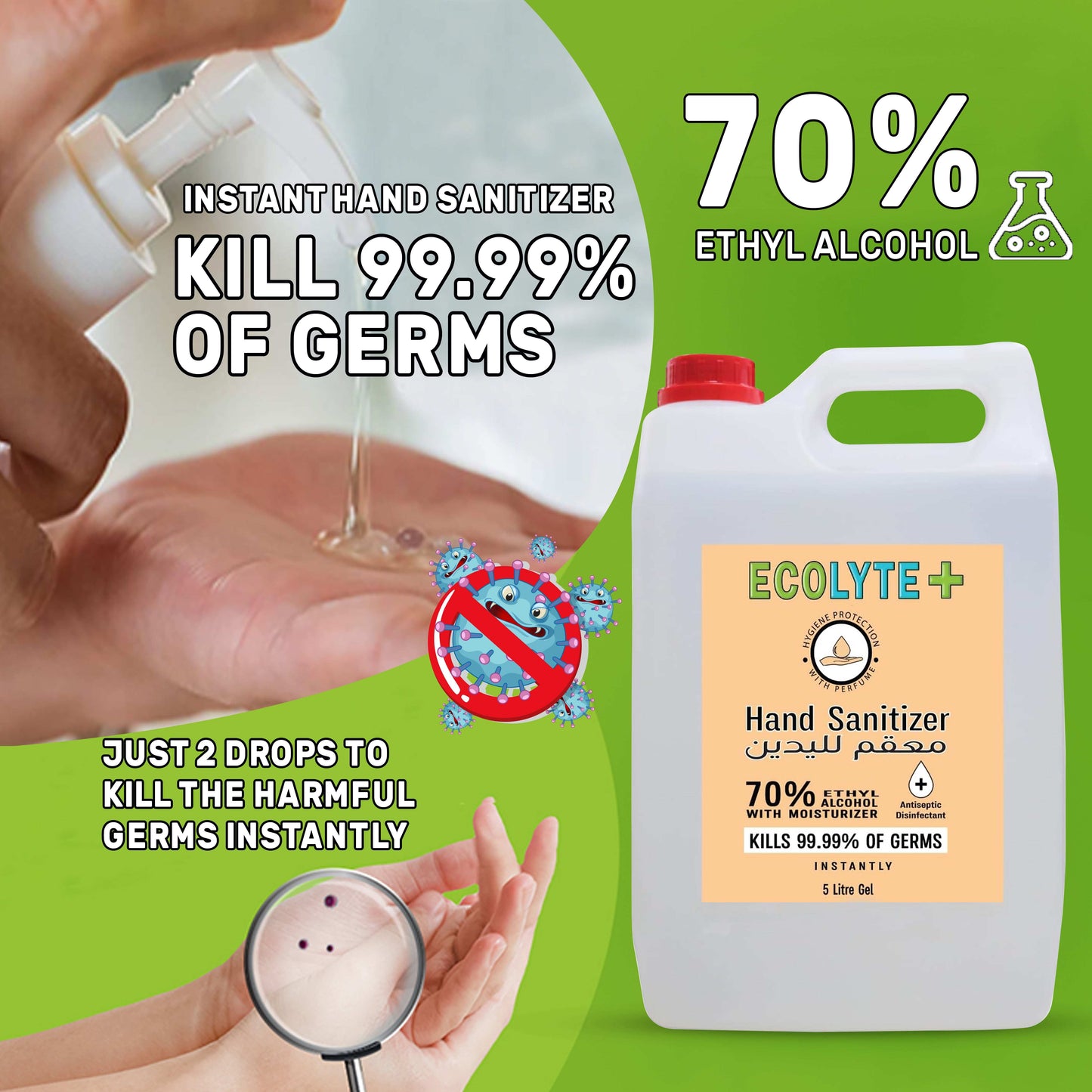 Hand Sanitizer Gel - 70% Alcohol
