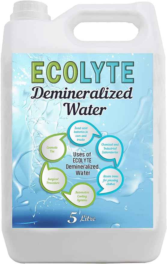 Ecolyte Ultra Pure De-Mineralized Water for Chemicals, Cosmetics, Medical Equipment, Inverters, and Batteries