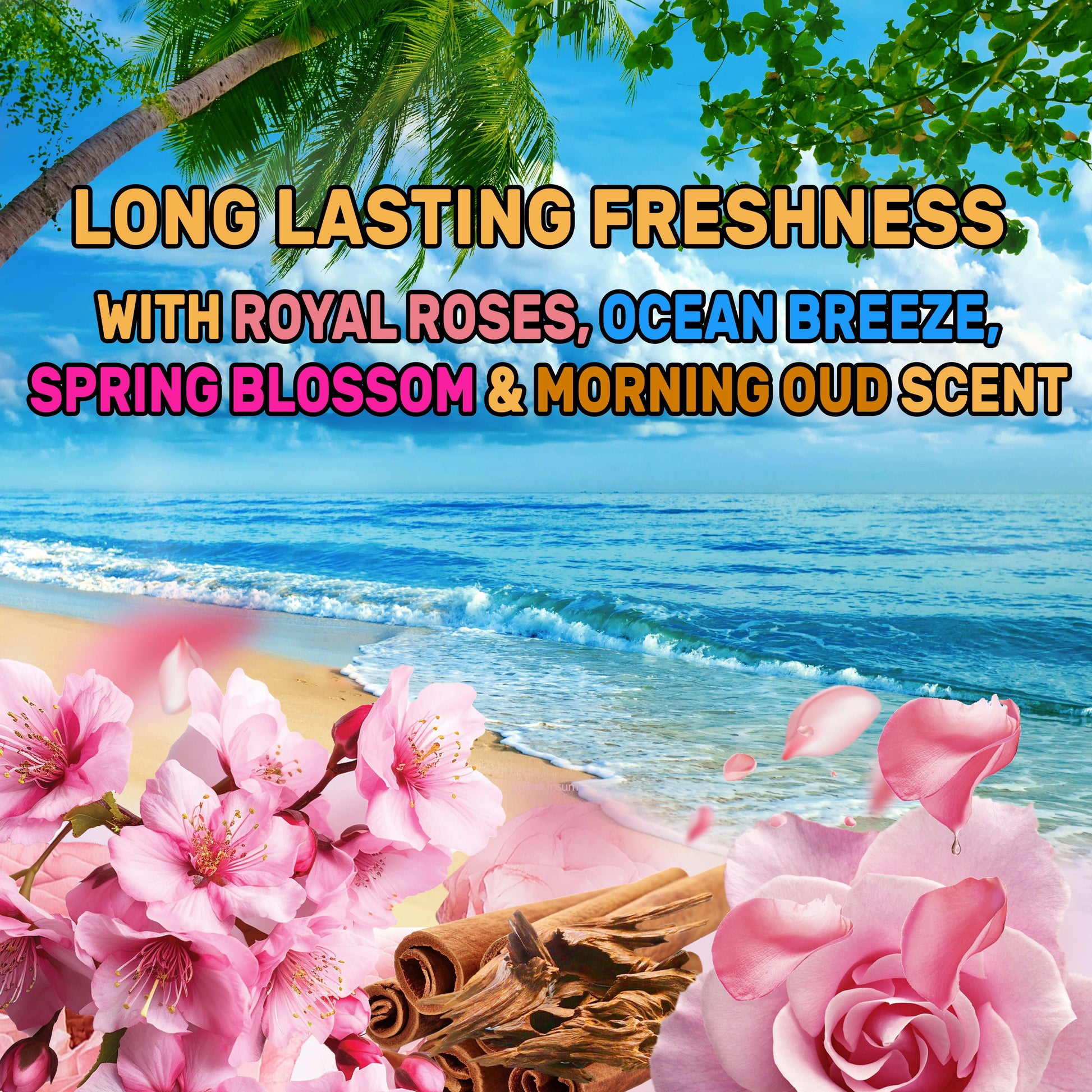 Fabric Softener Bundle - (Ocean Breeze, Spring Blossom, Morning Oud & Royal Roses - 2L+2L+2L+2L, (Pack of 4)