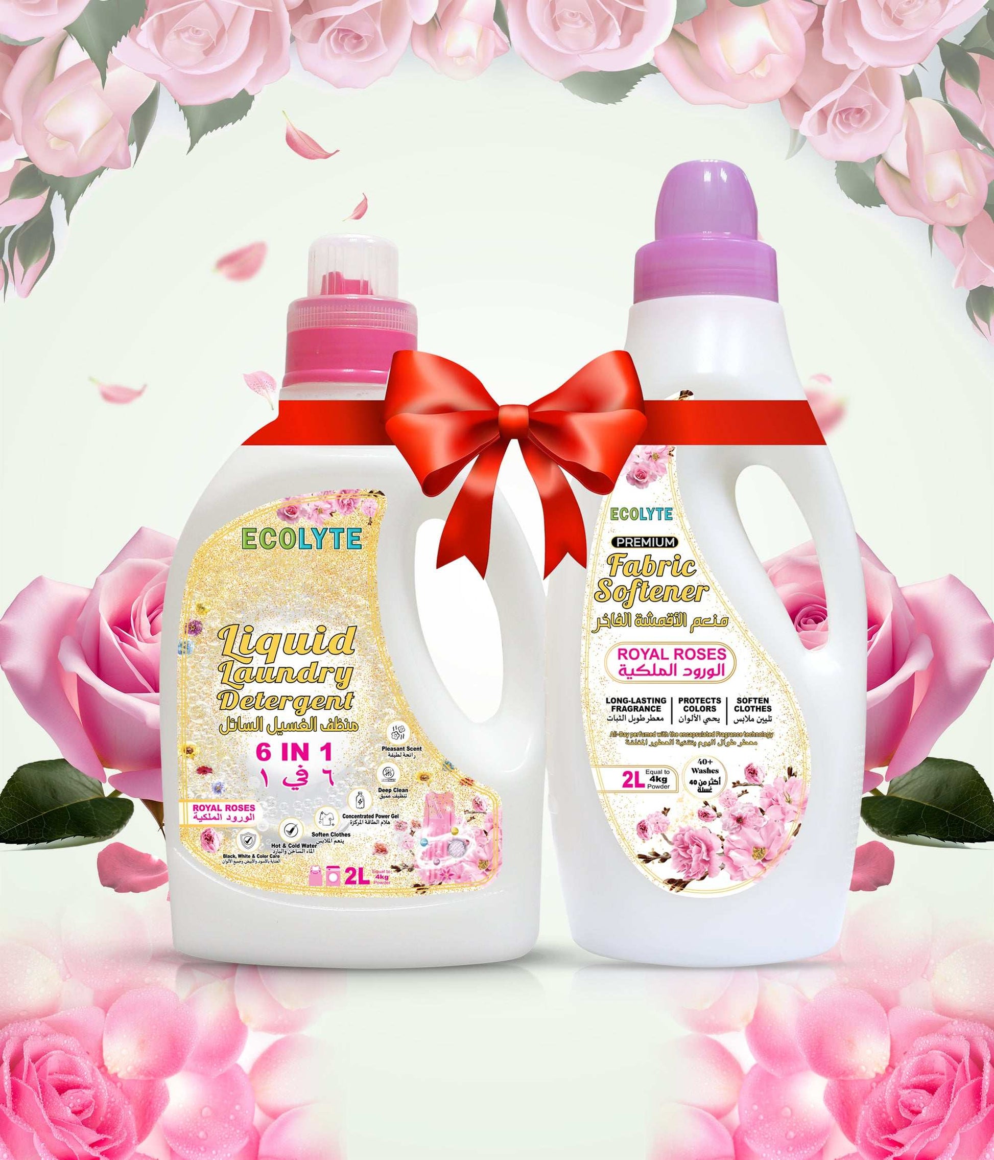 Liquid Laundry Detergent & Fabric Softener Bundle 2L+2L (Pack of 2)
