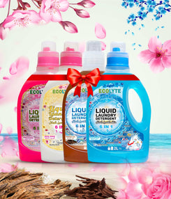 Liquid Laundry Detergent - (Ocean Breeze, Spring Blossom, Morning Oud & Royal Roses) - 2 liter+2 liter+2 liter+2 liter, (Pack of 4)