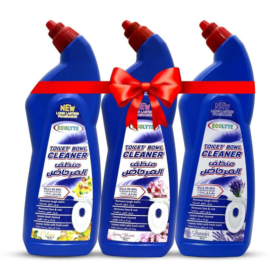 Toilet Bowl Cleaner Bundle - (Spring Blossom, Lavender & Citrus - 750 ml, pack of 3) - Ecolyte Plus
